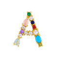 Shangjie OEM Zircão colorido com diamantes em inglês AZ colar de letra colar de cobre colar